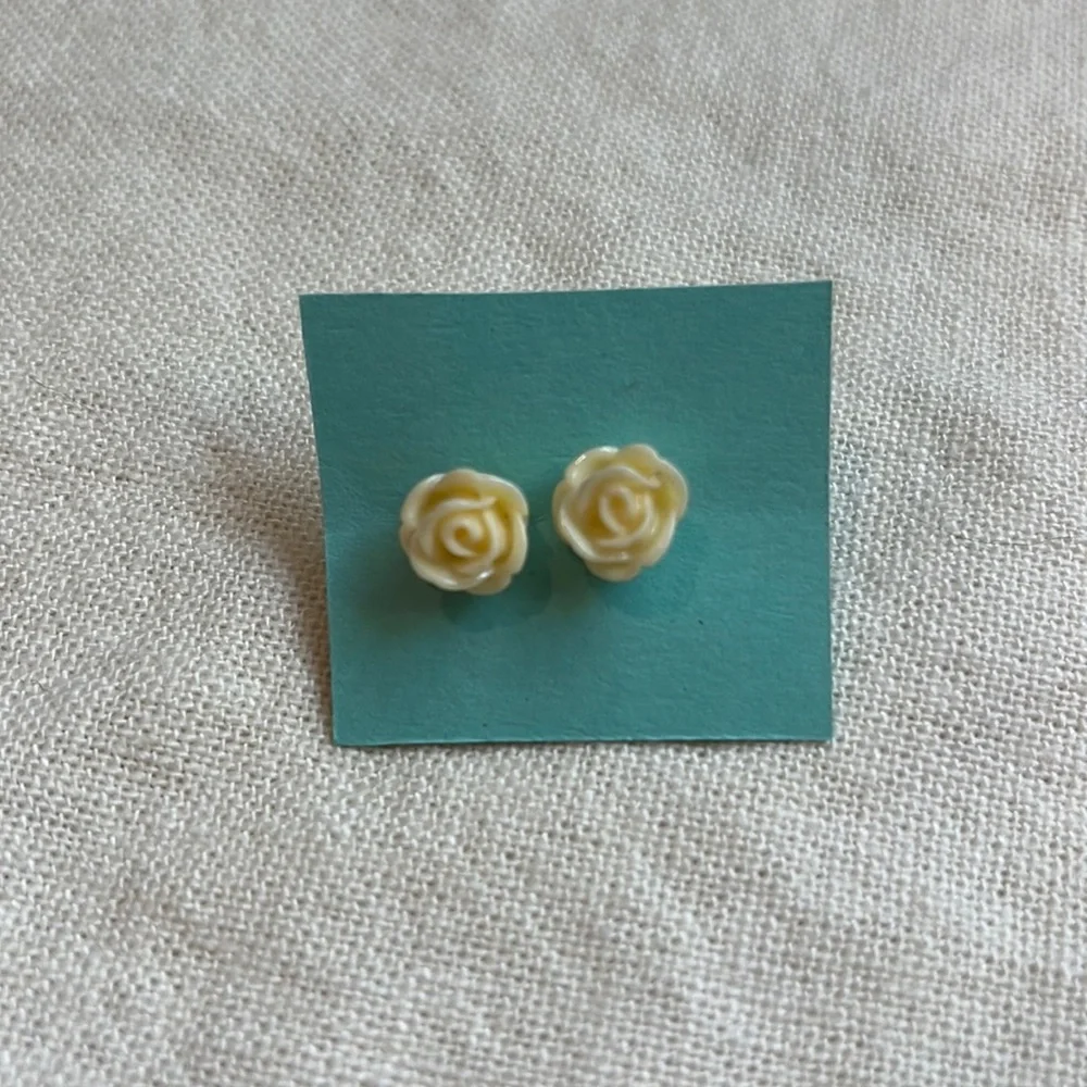 Yellow Rose Earrings